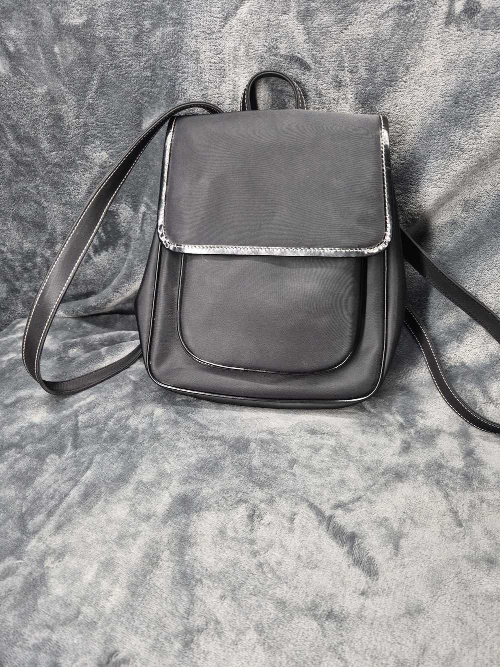 Caslon Womens Backpack Purse Black Spacious Basic Bag Adjustable New